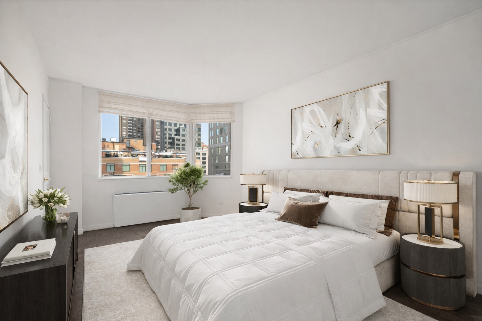 515 East 79th Street, Unit 15A Manhattan, NY 10075 - Photo 7 of 26 a bedroom with bed and window