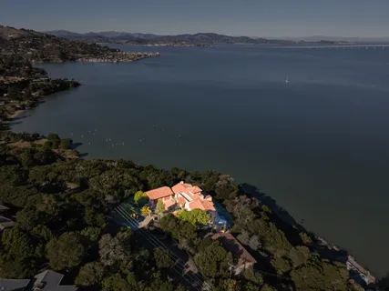 a view of lake and mountain
