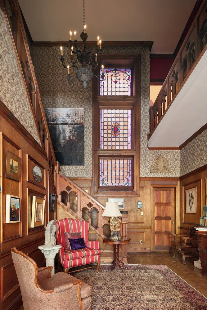 a living room with furniture