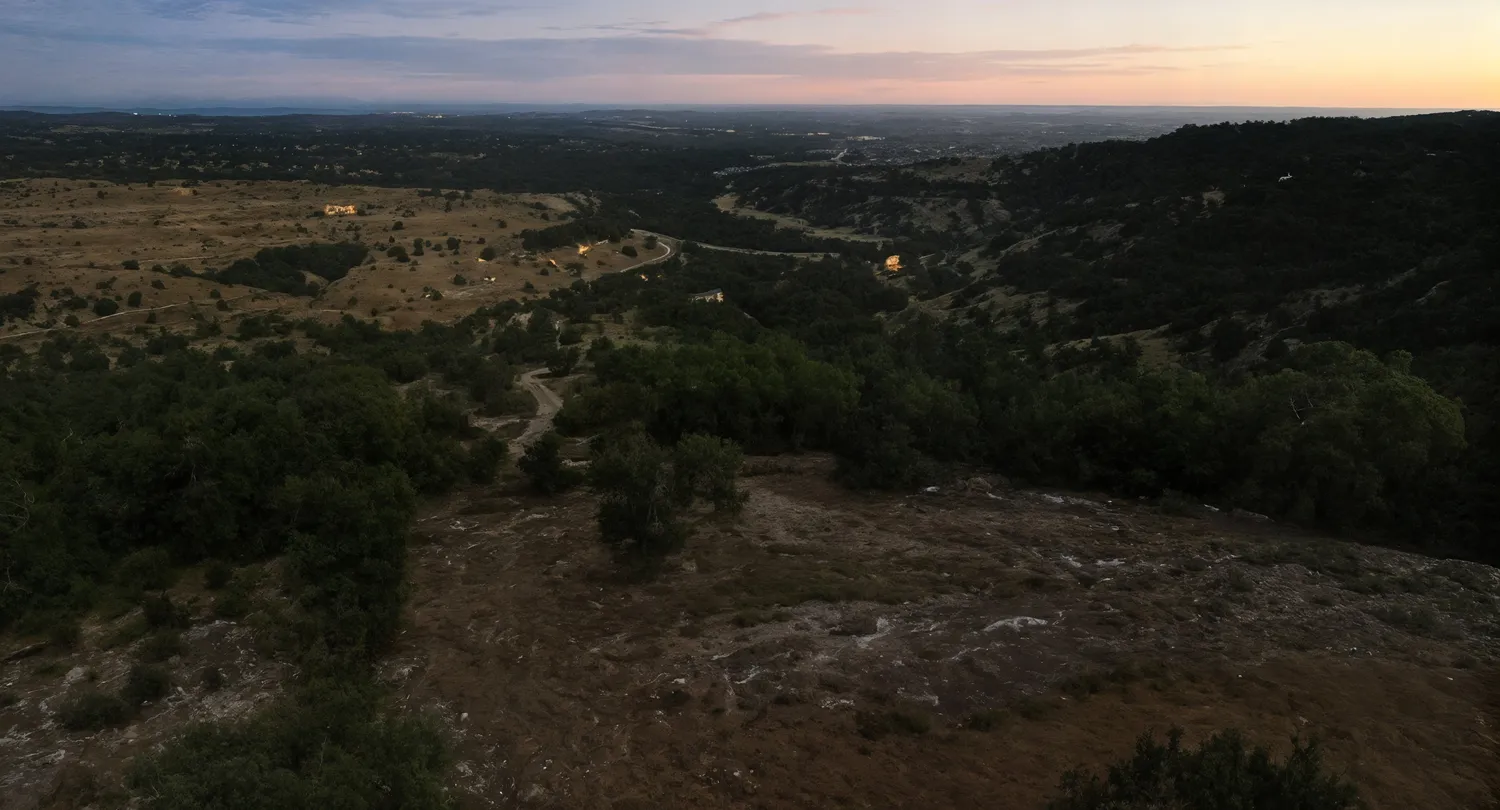 a view of city and mountain