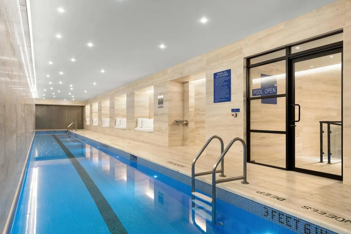 a view of a building and a street