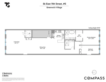 $3,195,000 | 56 East 11th Street, Unit 5 | Greenwich Village