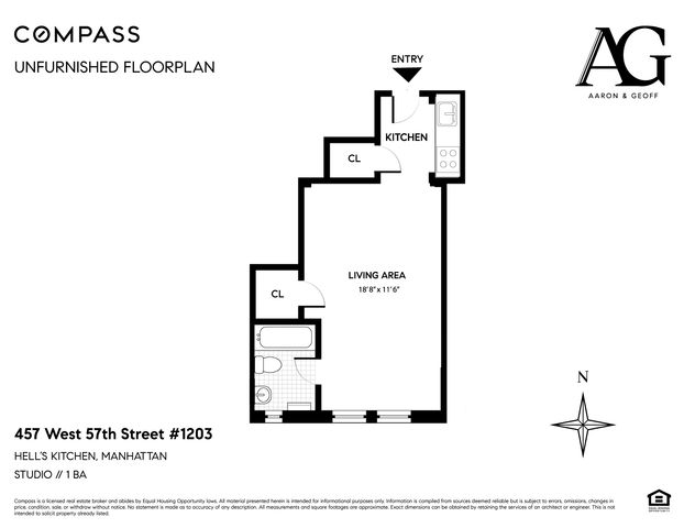 $400,000 | 457 West 57th Street, Unit 1203 | Hell's Kitchen