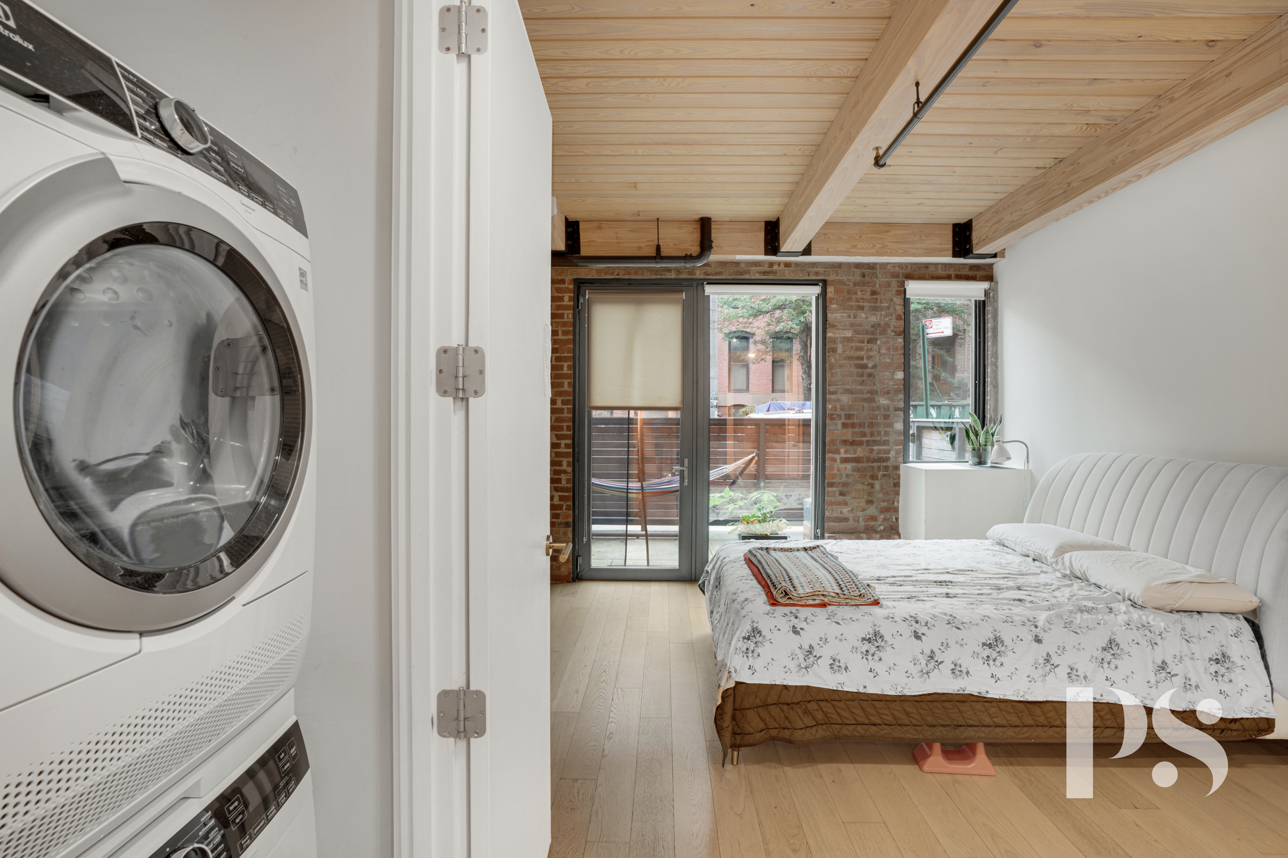 120 Java Street, Unit 1B Brooklyn, NY 11222 - Photo 6 of 12 a living room with furniture and a fireplace