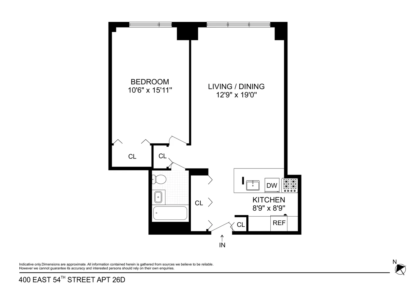 $795,000 | 400 East 54th Street, Unit 26D | Sutton Place