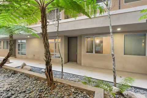 a house view with a outdoor space