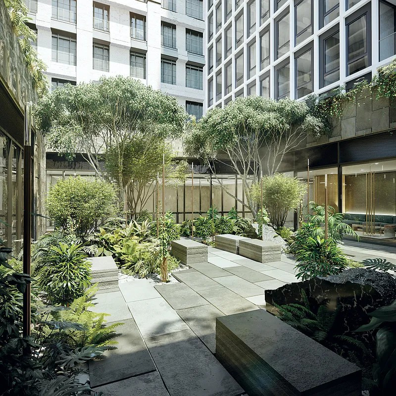 77 Charlton Street, Unit N10C Manhattan, NY 10014 - Photo 13 of 24 a view of a building with garden