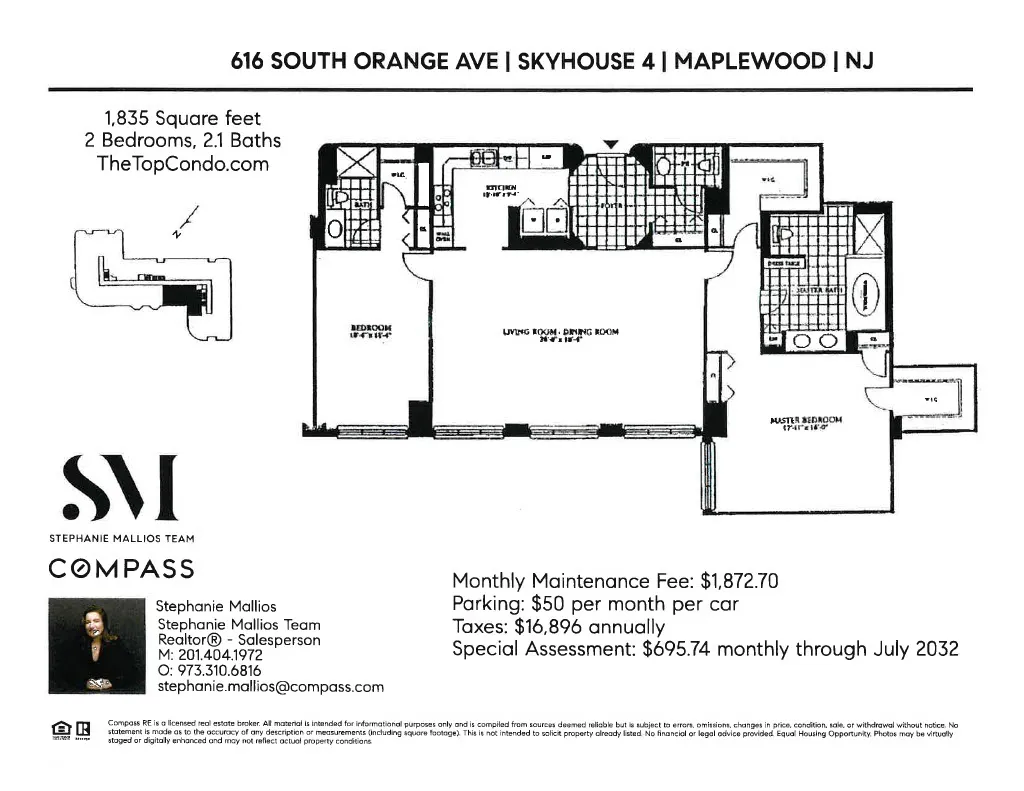 $694,000 | 616 South Orange Avenue, Unit Skyhouse 4, Maplewood, NJ 07040