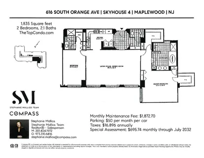 $694,000 | 616 South Orange Avenue, Unit Skyhouse 4, Maplewood, NJ 07040