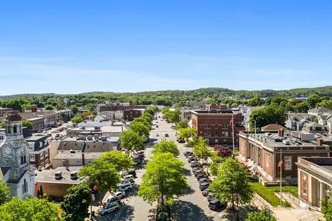 an aerial view of multiple house