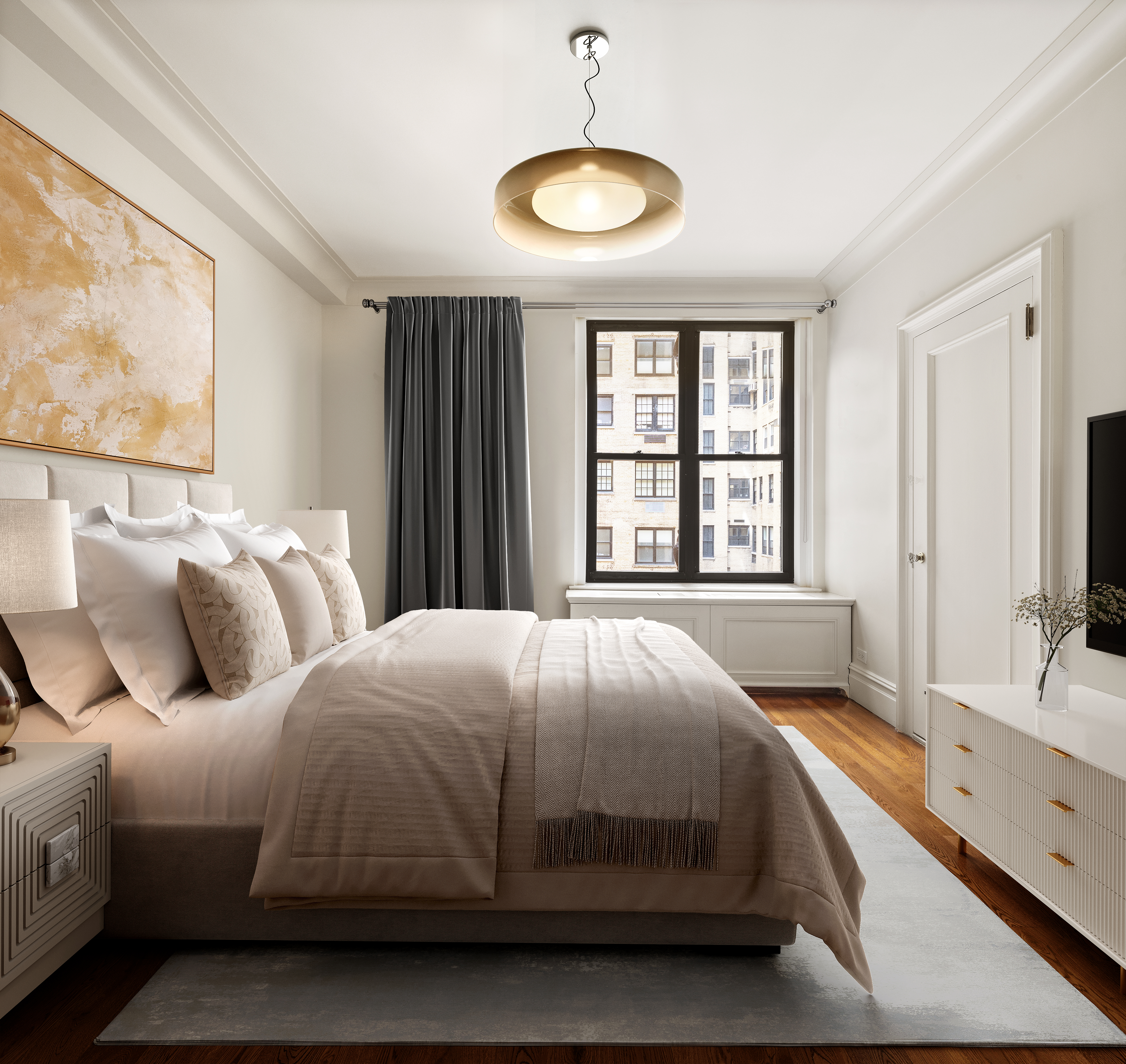 1160 Park Avenue, Unit 8C Manhattan, NY 10128 - Photo 10 of 18 a bedroom with a large bed and a large window