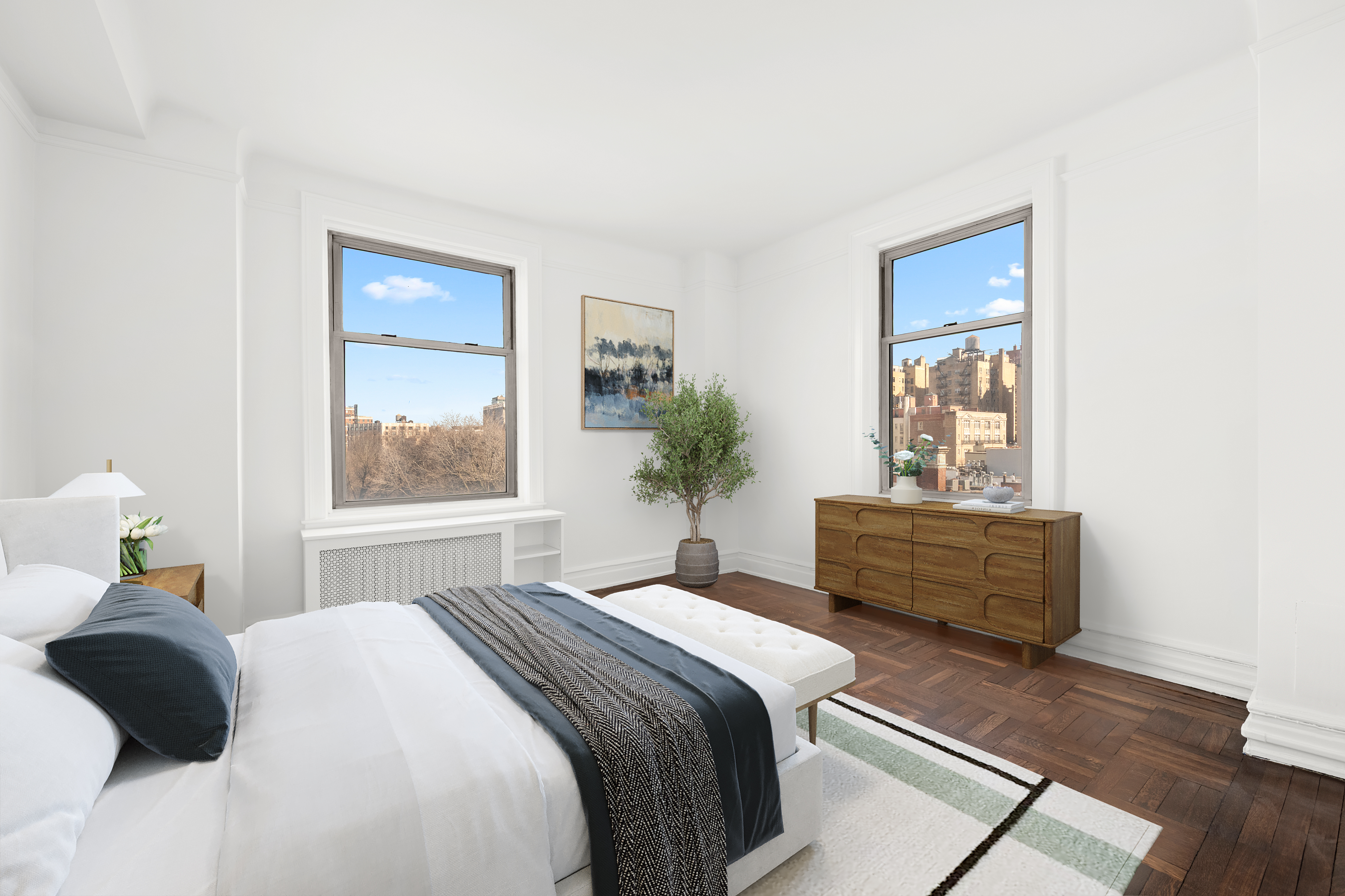 160 Riverside Drive, Unit 8A Manhattan, NY 10024 - Photo 9 of 15 a bedroom with a bed and window