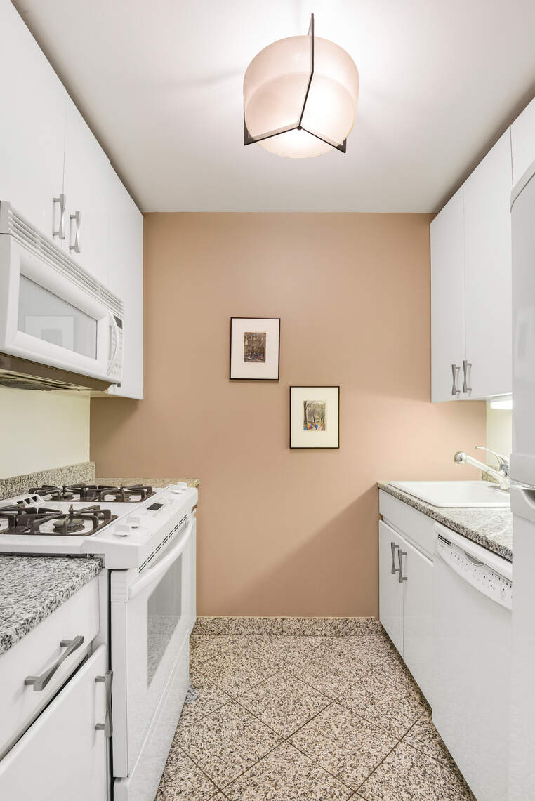 455 East 86th Street, Unit 8D Manhattan, NY 10028 - Photo 6 of 13 a kitchen with a stove a sink and cabinets