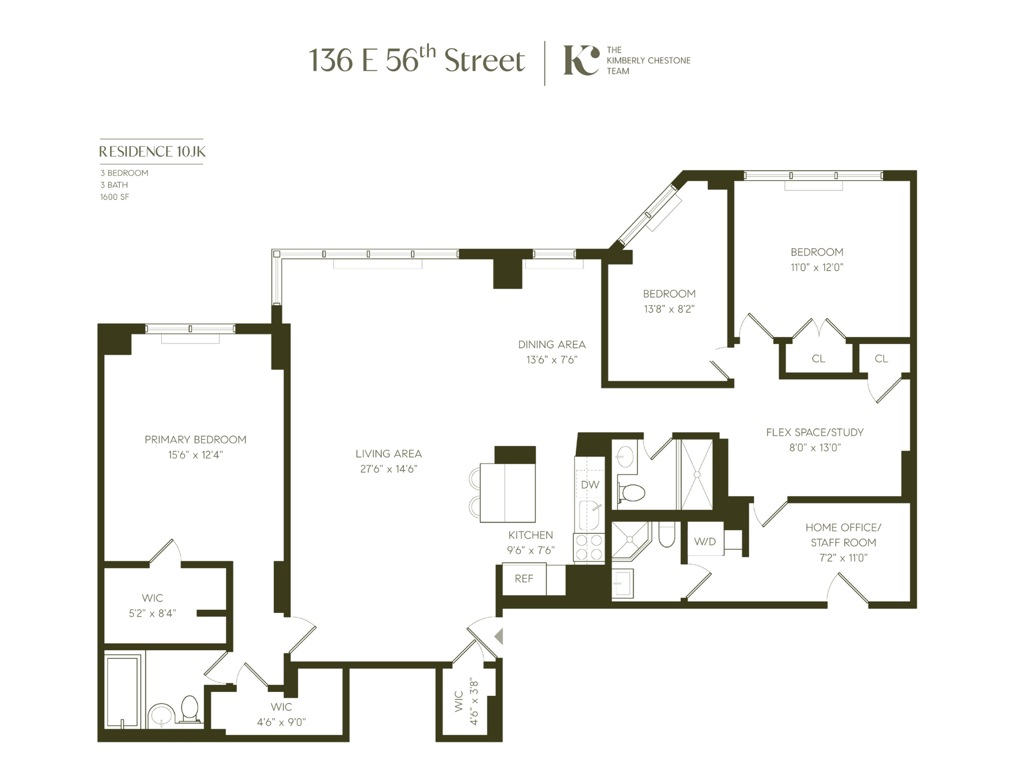 136 East 56th Street, Unit 10JK Manhattan, NY 10022 - Photo 12 of 12 a picture of a floor plan