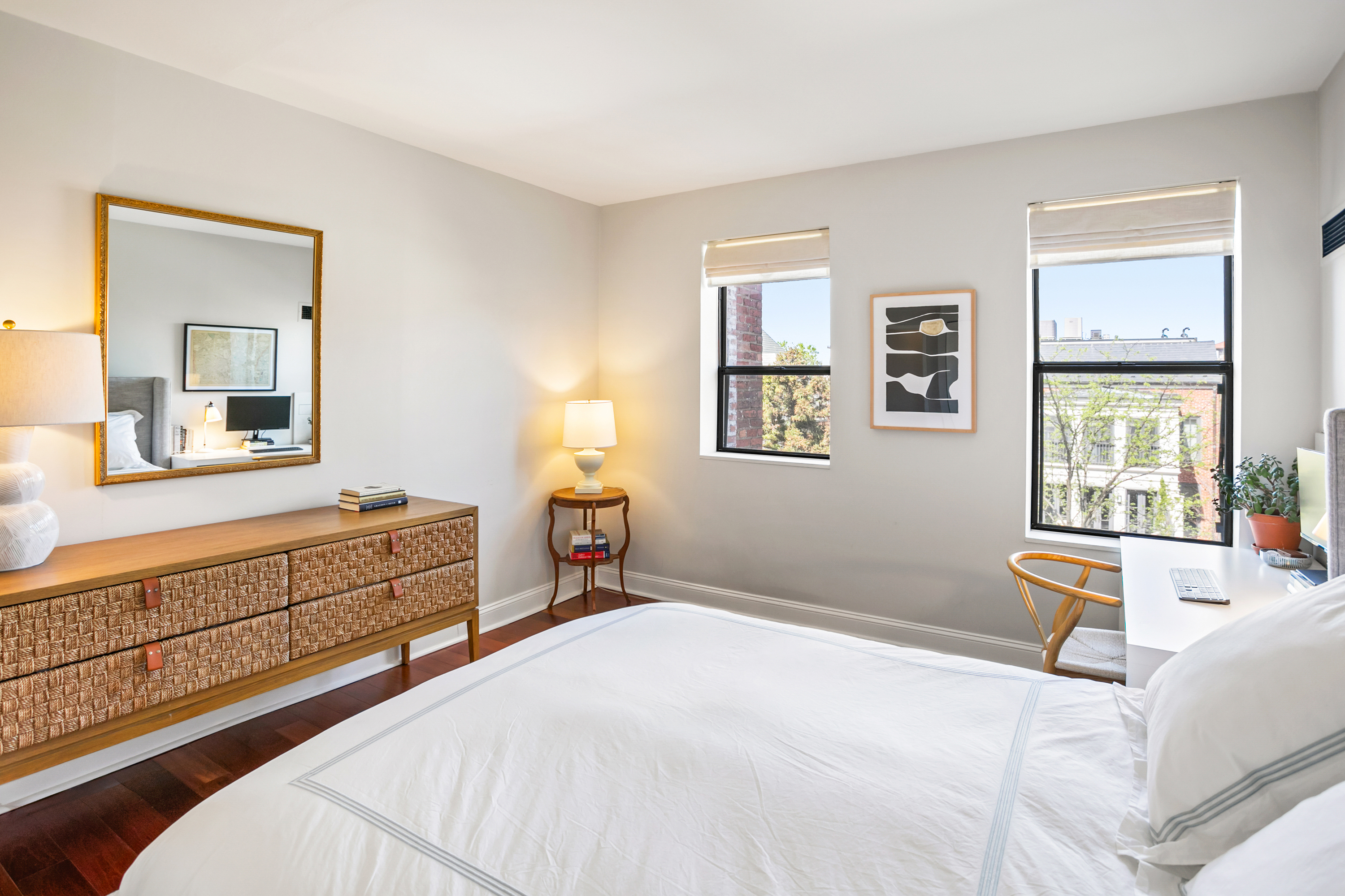 2123 California Street Northwest, Unit D5 Washington, DC 20008 - Photo 12 of 25 a spacious bedroom with a large bed and a window