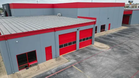 a view of a city street from a building