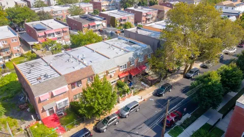 an aerial view of a city