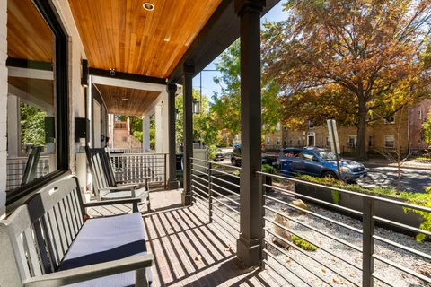 a view of a two chair in the balcony