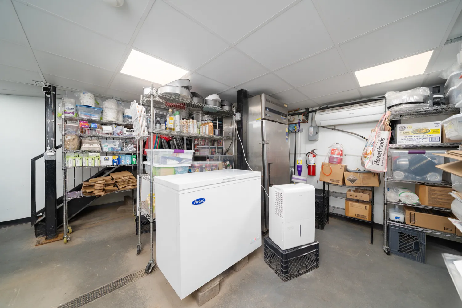 a view of storage and utility room