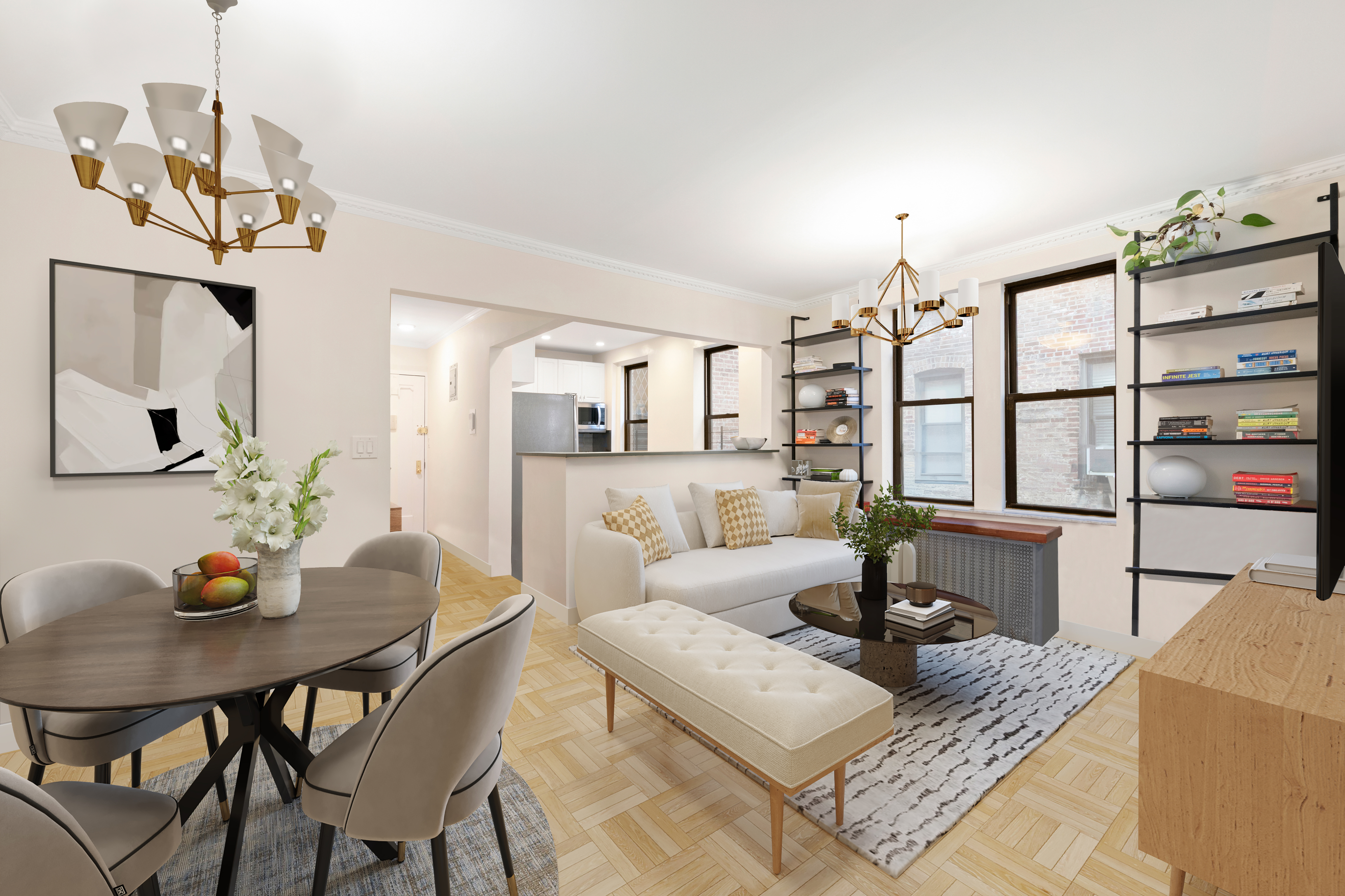 315 East 88th Street, Unit 5E Manhattan, NY 10128 - Photo 2 of 8 a living room with furniture and wooden floor