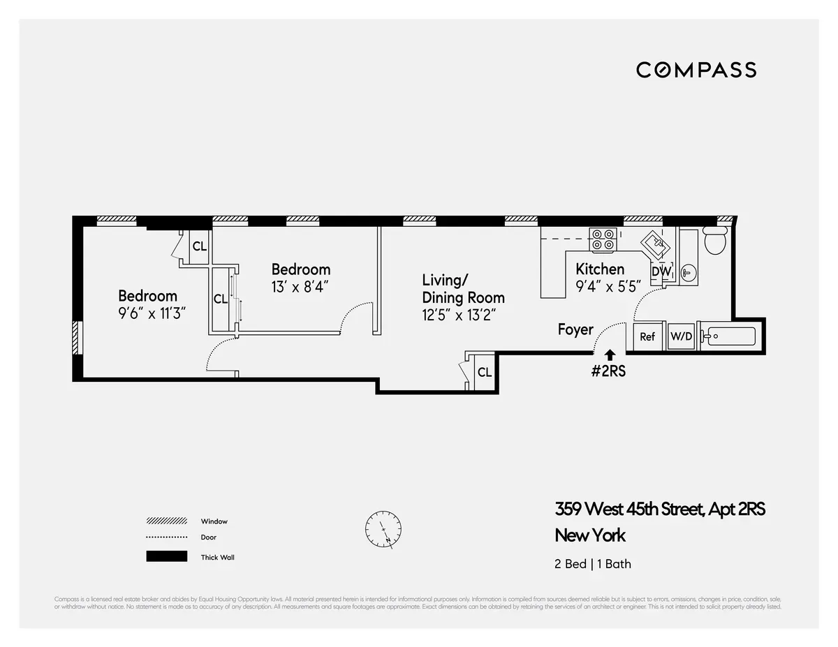 $4,200 | 359 West 45th Street, Unit 2RS | Hell's Kitchen