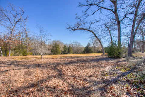 a view of yard covered with snow in outdoor space