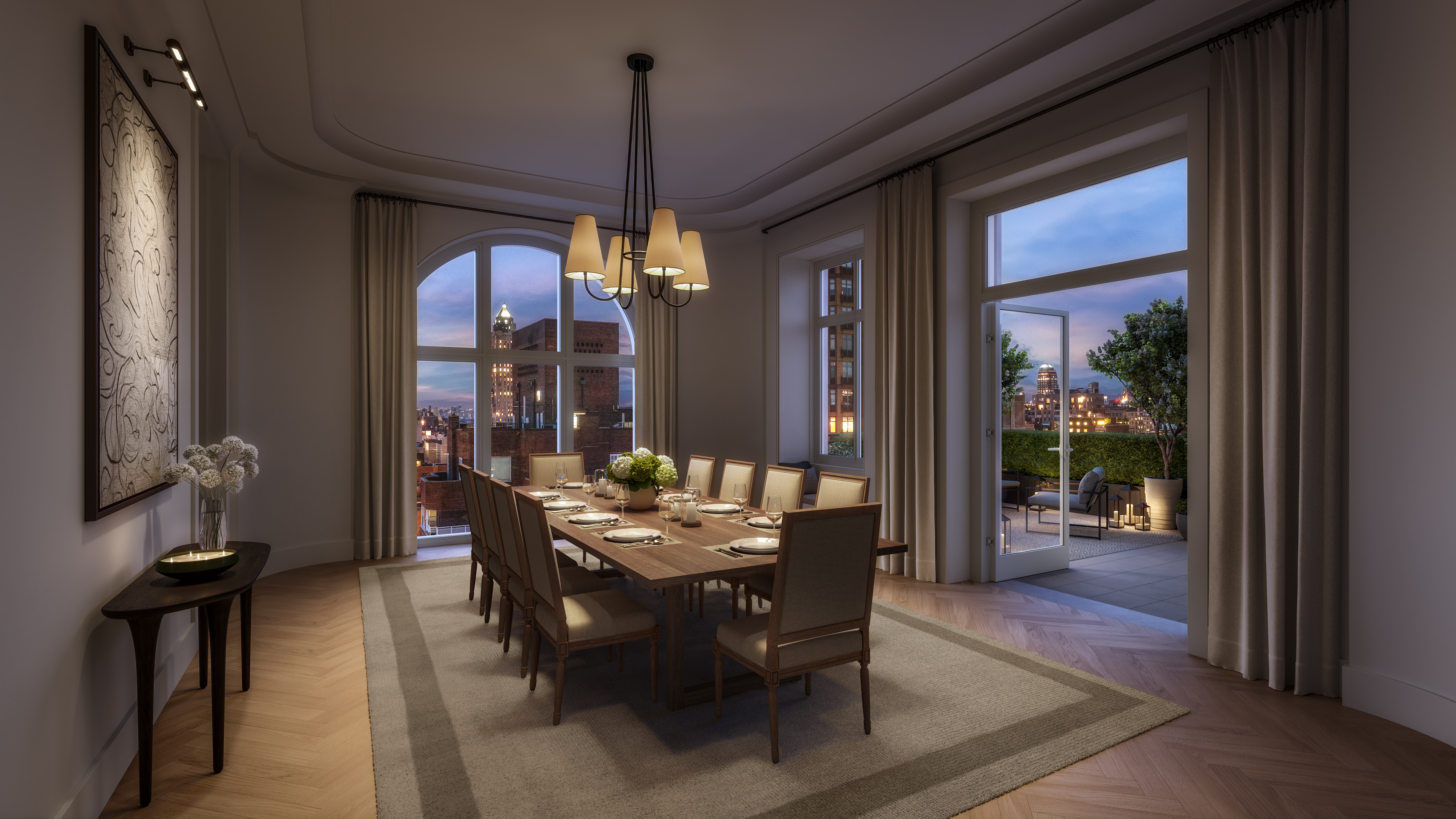 200 East 75th Street, Unit PH1 Manhattan, NY 10021 - Photo 3 of 26 a dining room with furniture and window