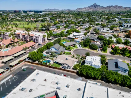 an aerial view of multiple house