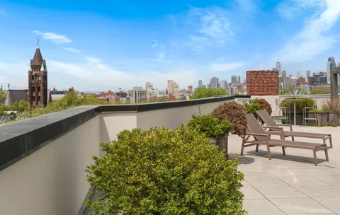 a view of a city from a terrace