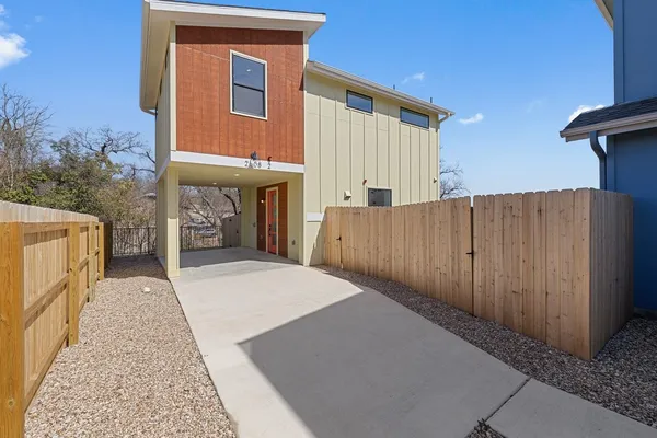front view of a house with a garage