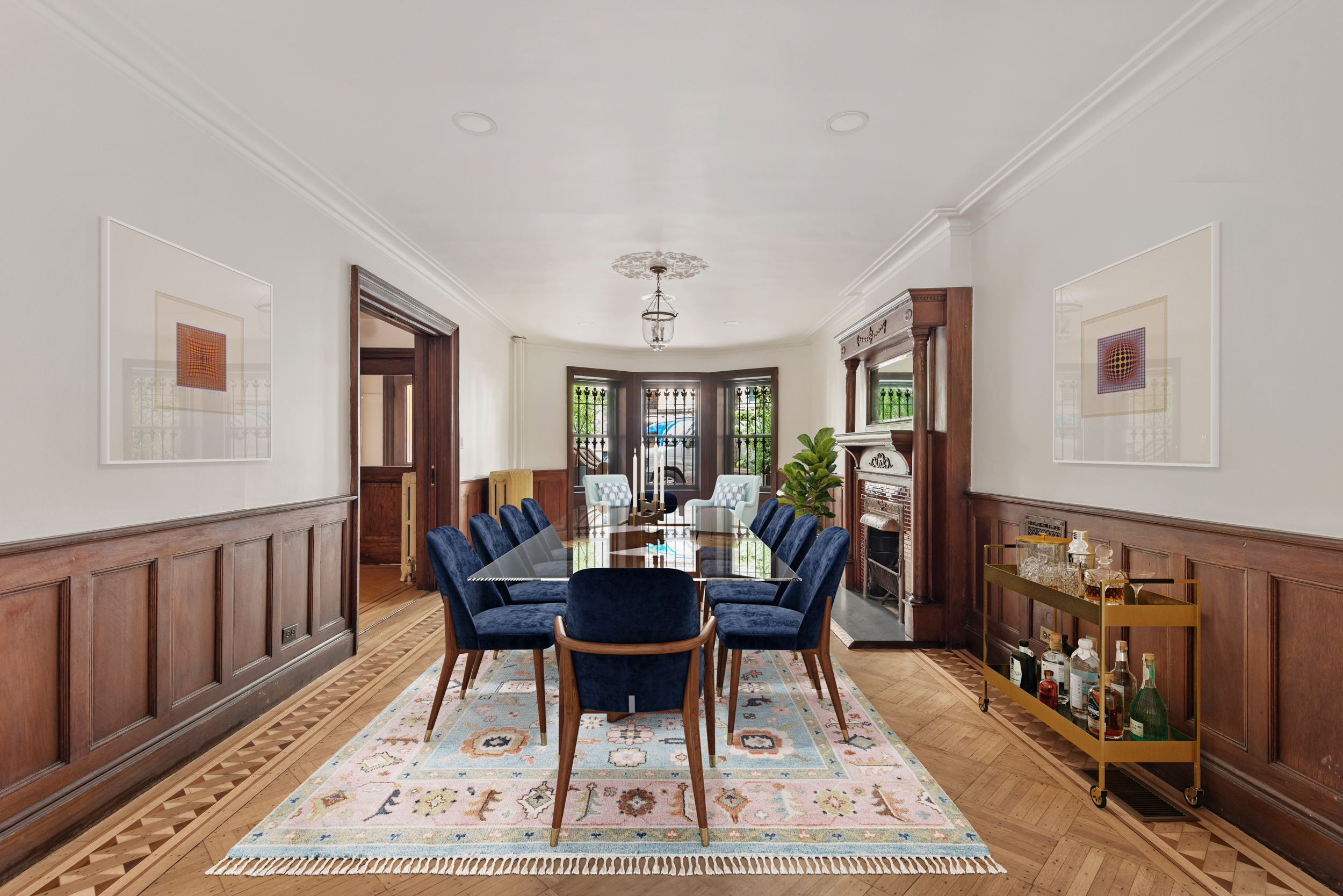 616 2nd Street Brooklyn, NY 11215 - Photo 8 of 19 a dining room with furniture a rug and wooden floor