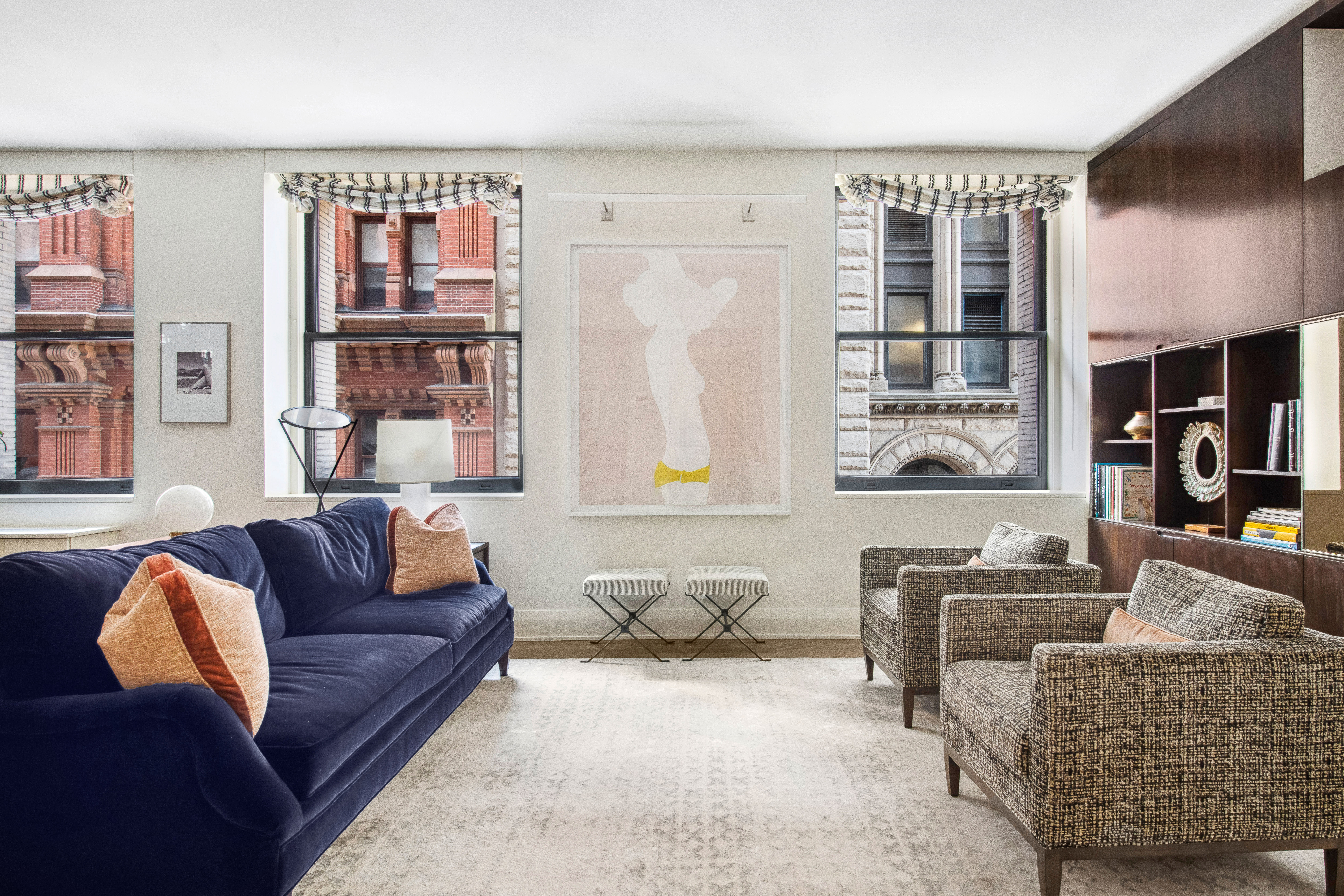 150 Nassau Street, Unit 10A Manhattan, NY 10038 - Photo 5 of 20 a living room with furniture and a potted plant
