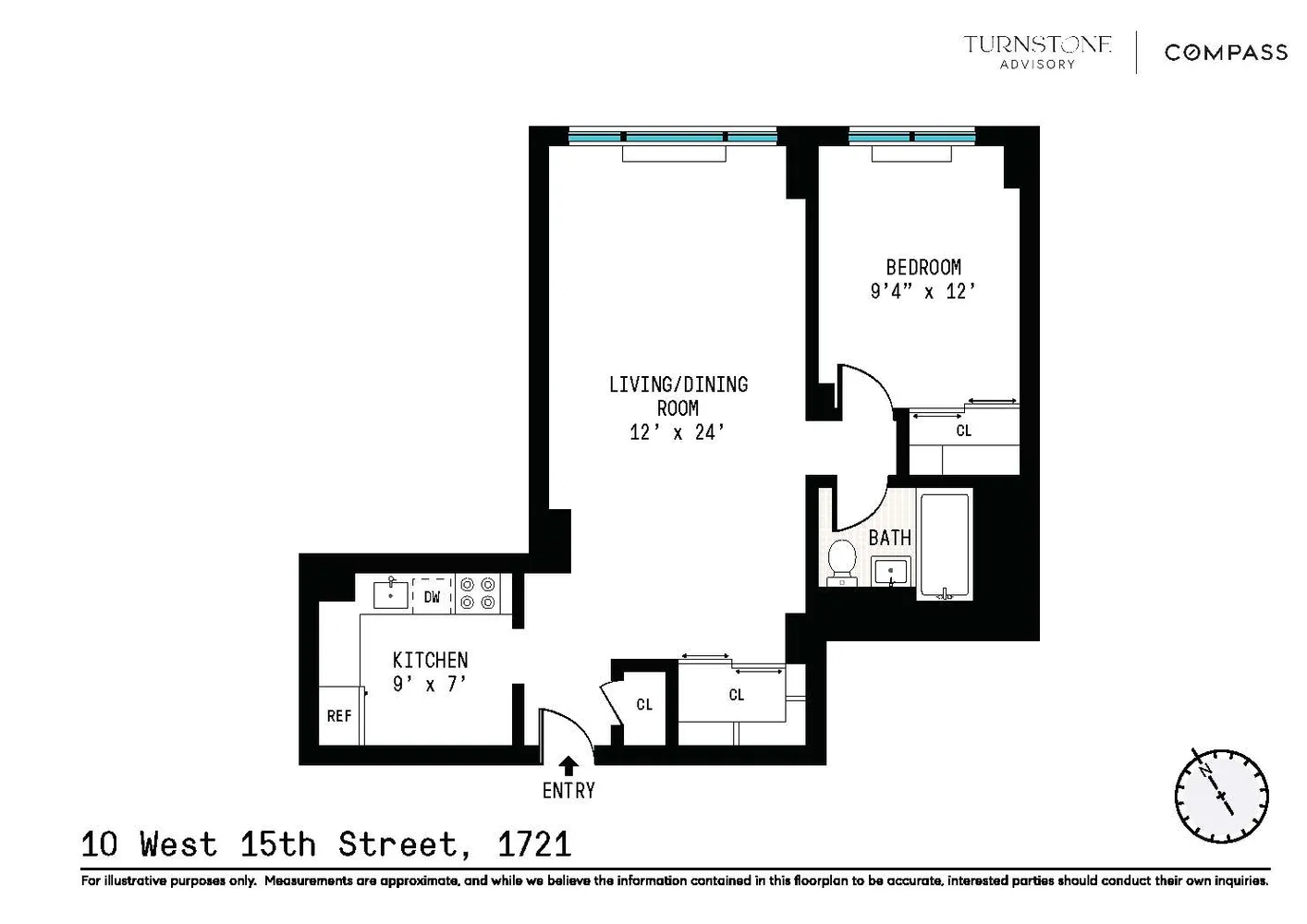 $975,000 | 10 West 15th Street, Unit 1721 | Flatiron