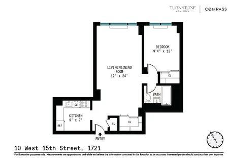 $975,000 | 10 West 15th Street, Unit 1721 | Flatiron