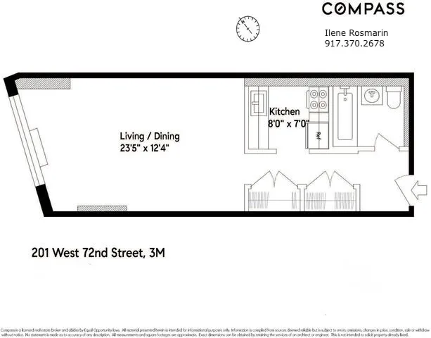 $3,700 | 201 West 72nd Street, Unit 3M | Upper West Side