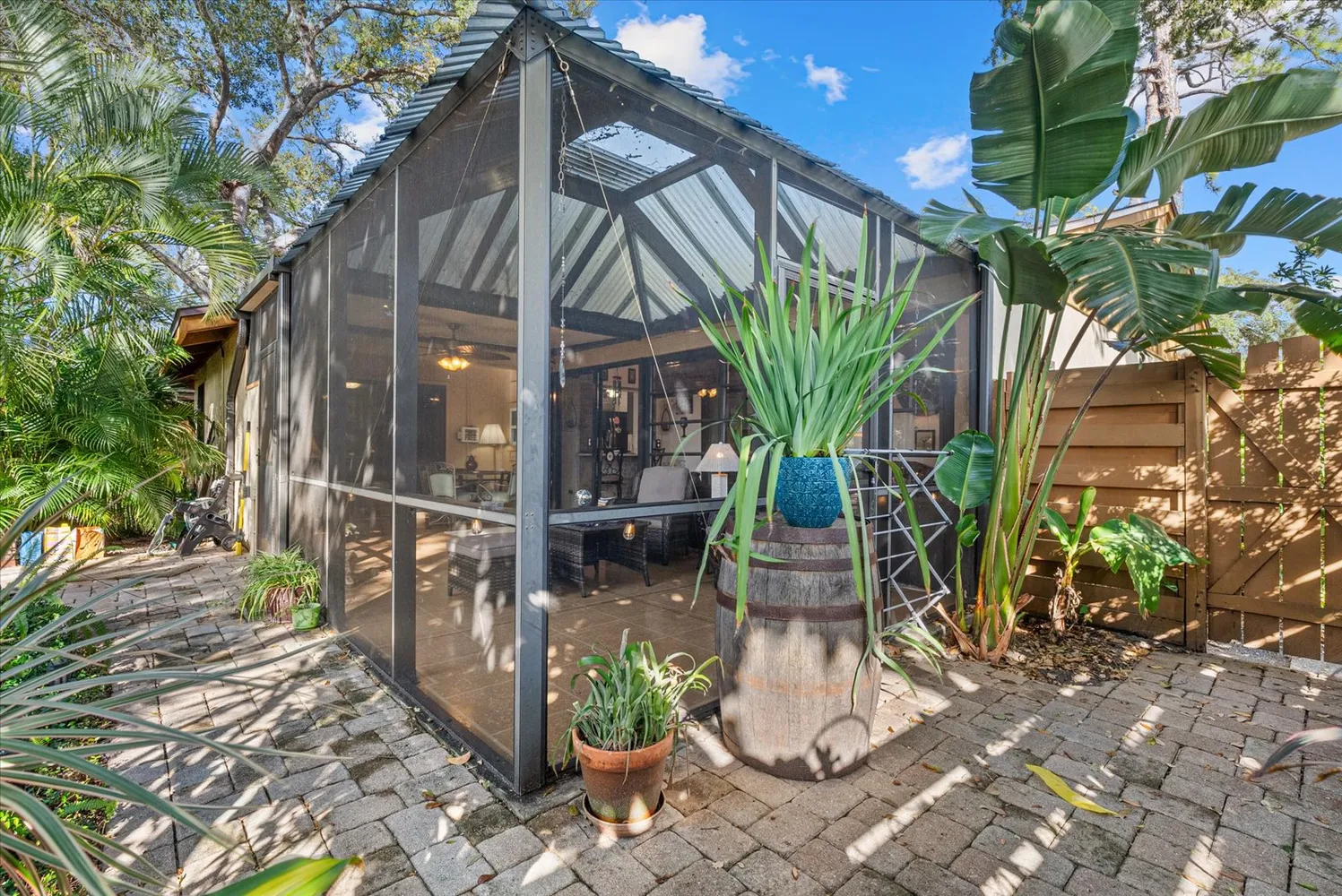 a backyard of a house with lots of green space
