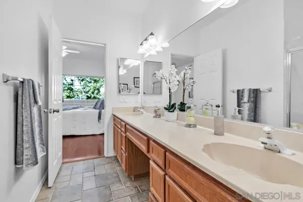 a bathroom with a window