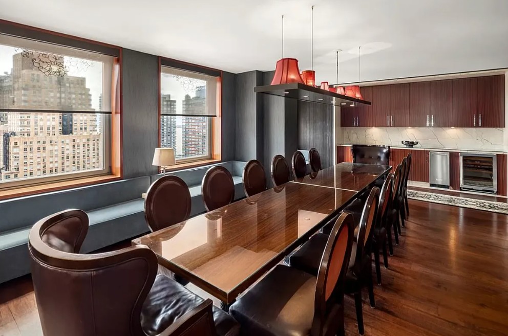 88 Greenwich Street, Unit 1218 Manhattan, NY 10006 - Photo 14 of 30 a view of a dining room with furniture window and wooden floor