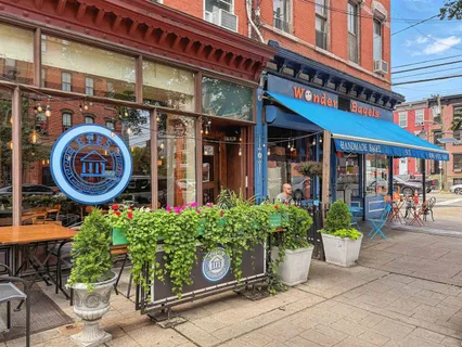 a front view of a building