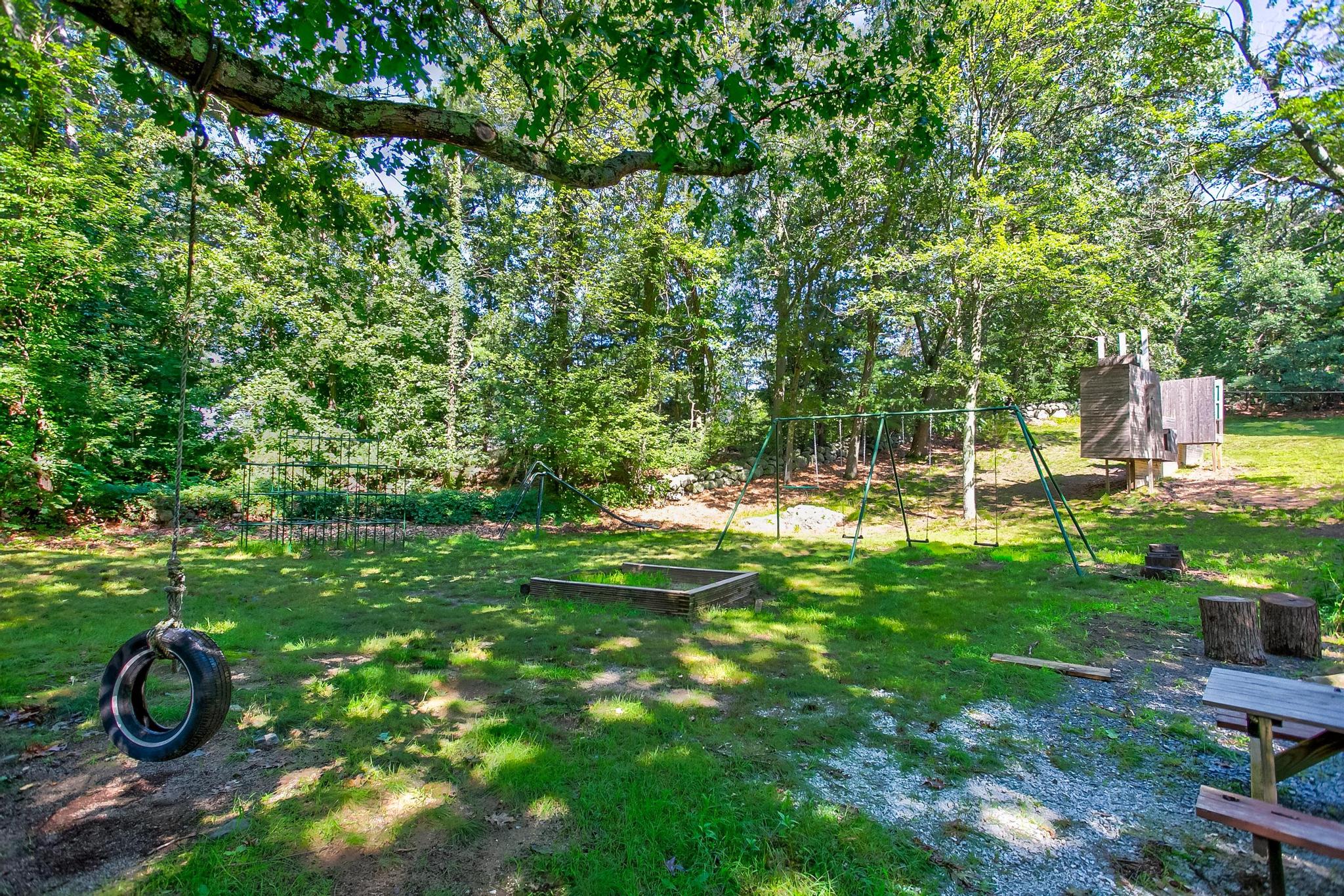 14 Barberry Road Lexington, MA 02421 - Photo 25 of 30 a backyard of a house with lots of green space and fountain