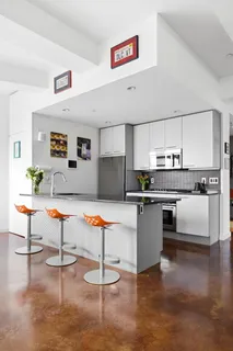 a table and chairs in a room
