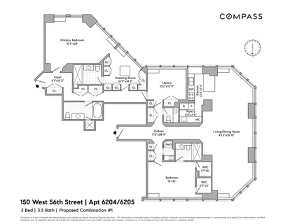 $3,950,000 | 150 West 56th Street, Unit 6204-6205 | Theater District