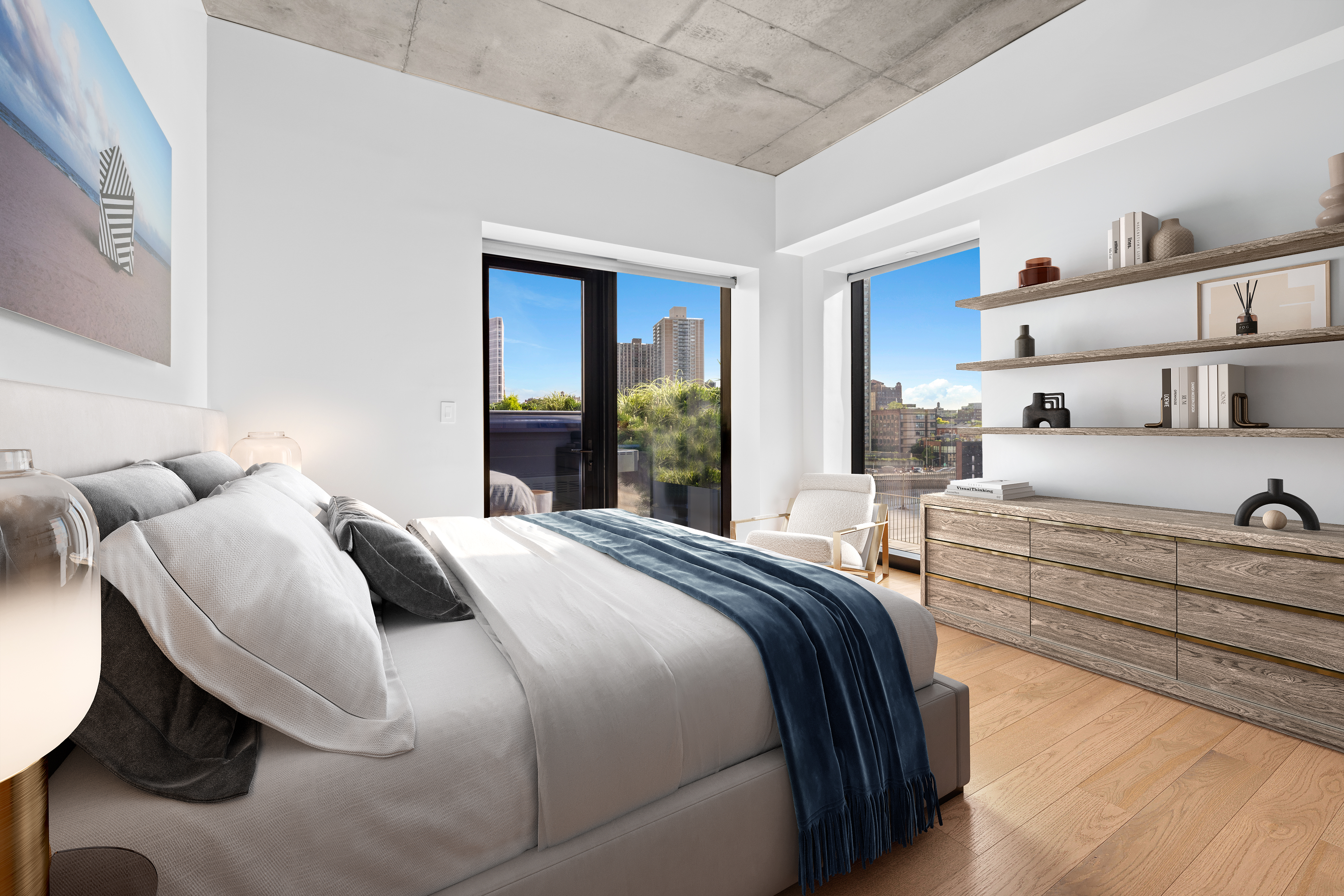 98 Front Street, Unit PH Brooklyn, NY 11201 - Photo 7 of 26 a bedroom with a bed and window