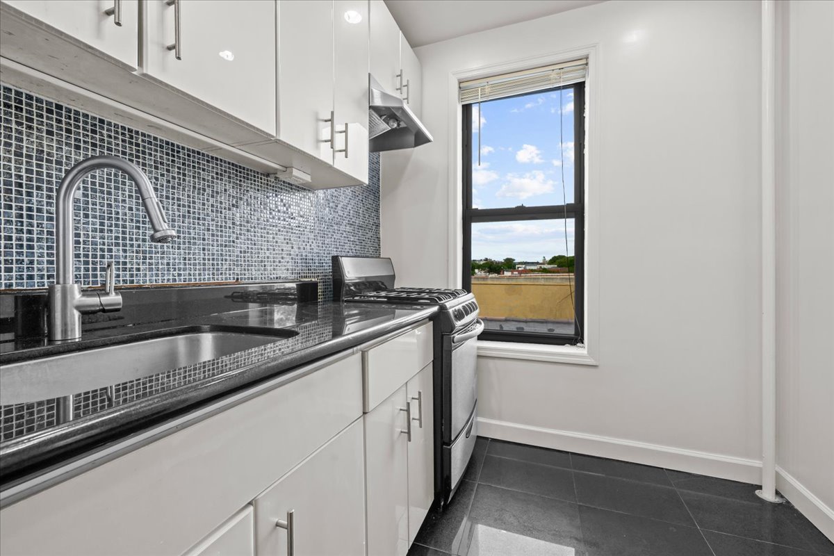 1710 Carroll Street, Unit D4 Brooklyn, NY 11213 - Photo 9 of 16 a kitchen with granite countertop stainless steel appliances a sink and a window