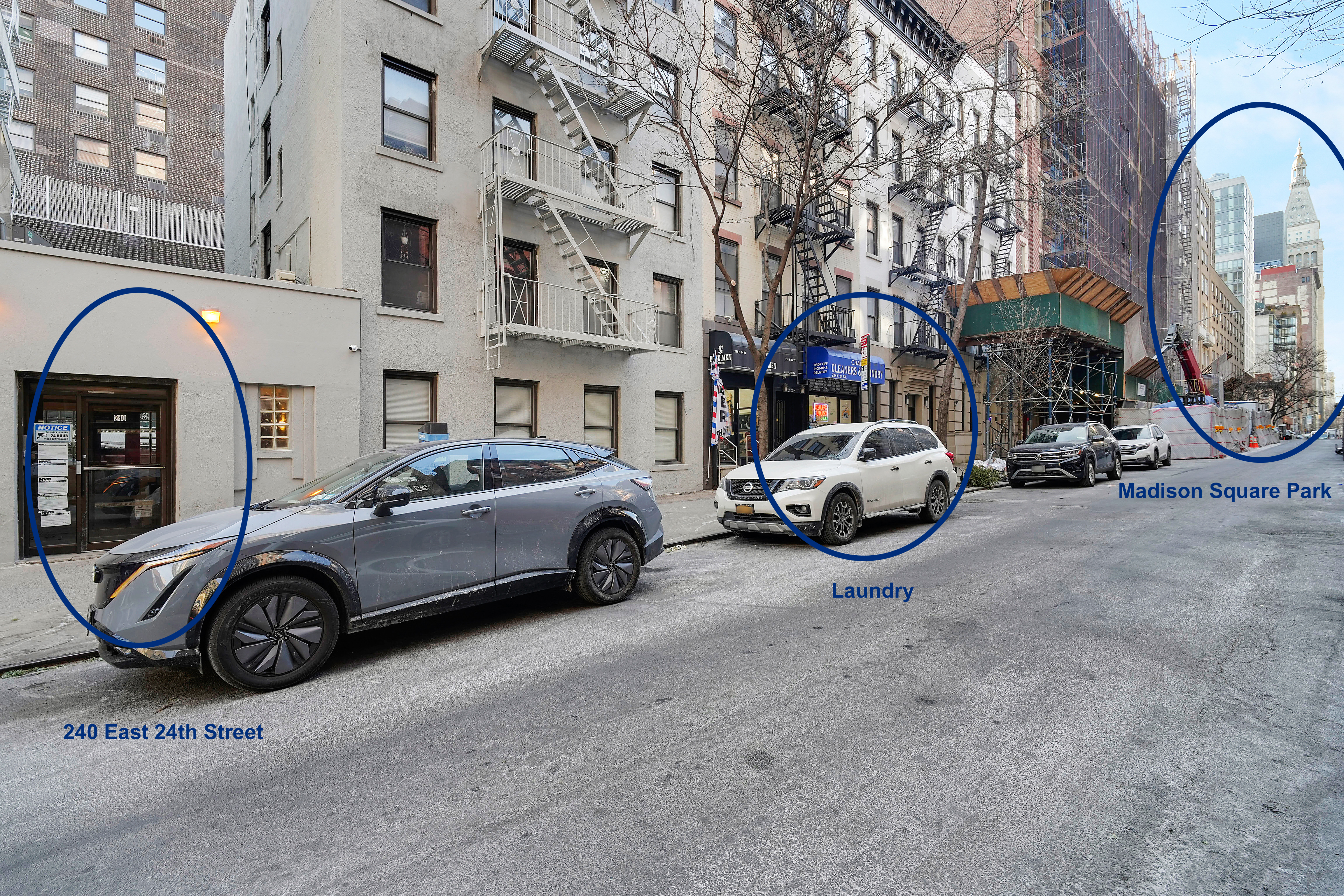 240 East 24th Street, Unit 4G Manhattan, NY 10010 - Photo 8 of 10 a car parked in front of a building