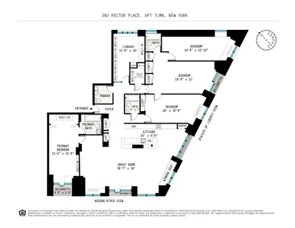 $3,788,000 | 380 Rector Place, Unit 7LMN | Battery Park City