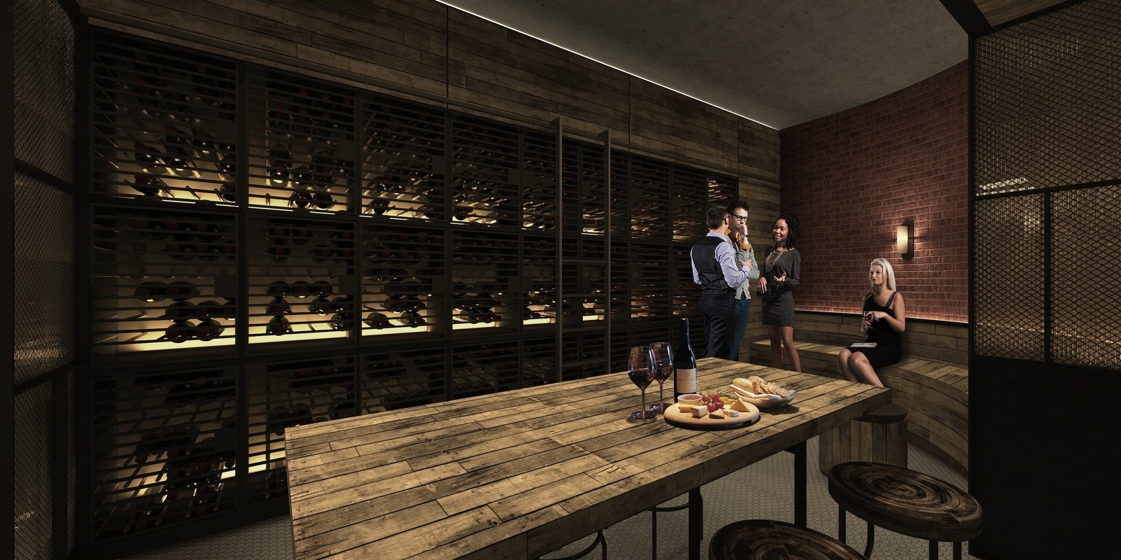 47 Bridge Street, Unit 3D Brooklyn, NY 11201 - Photo 21 of 27 a table with wine bottles and glasses on it