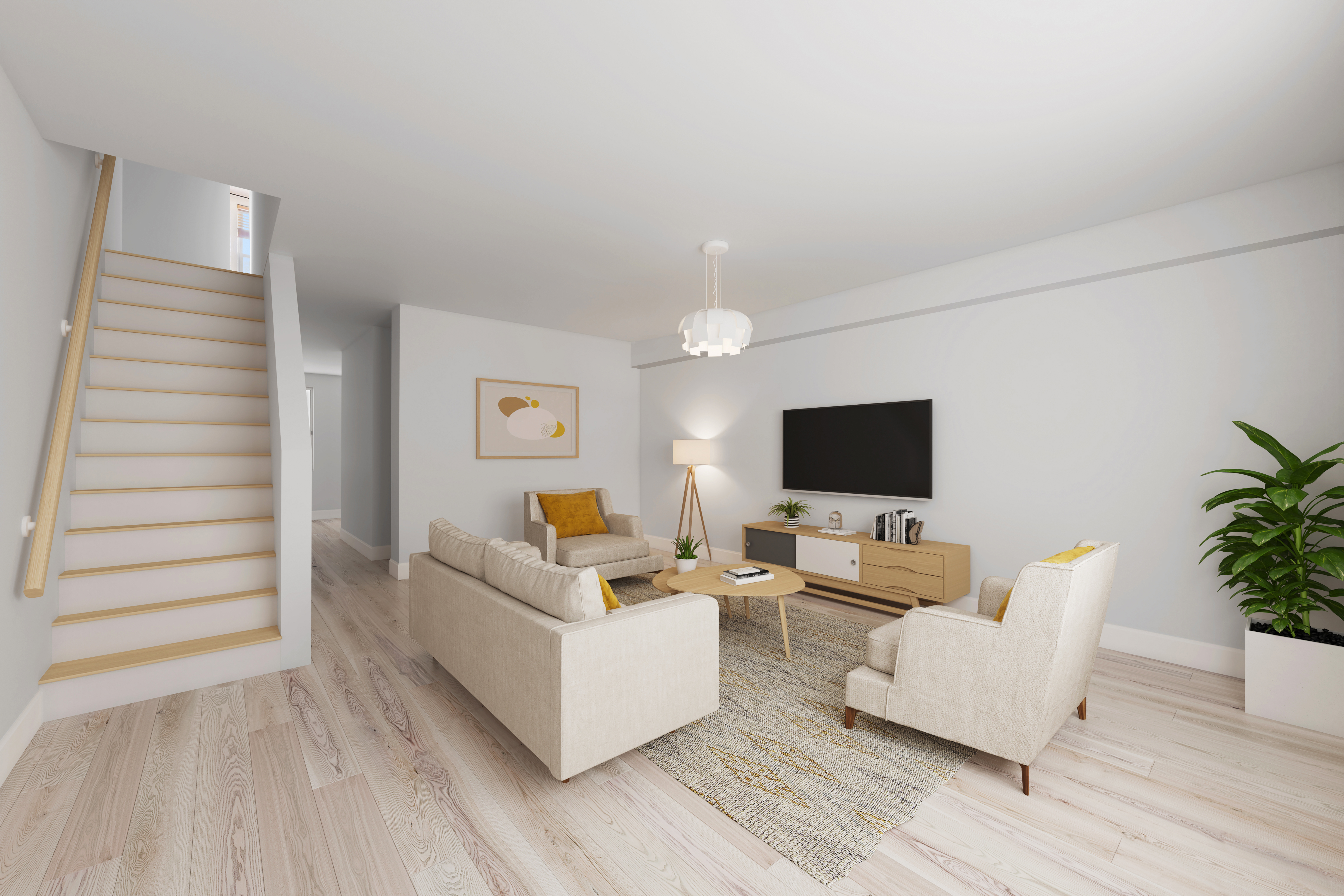 2560 Frederick Douglass Boulevard, Unit D Manhattan, NY 10030 - Photo 3 of 12 a living room with furniture and a flat screen tv