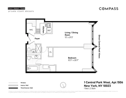 $2,050,000 | 1 Central Park West, Unit 1506 | Upper West Side