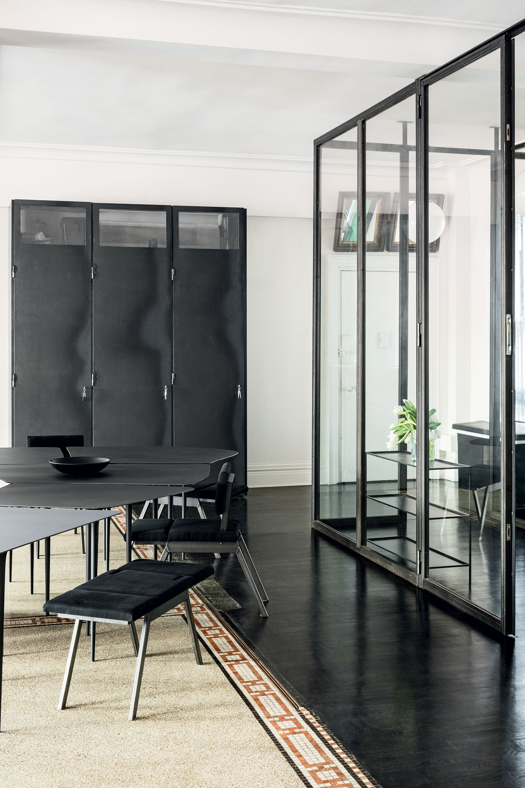 366 Broadway, Unit 5C Manhattan, NY 10013 - Photo 5 of 18 a reading room with furniture and wooden floor